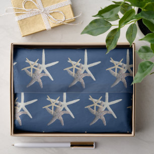 Papier Mousseline Motif étoile de mer Bleu marine