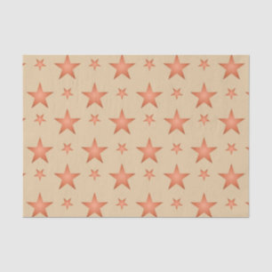 Papier Mousseline Motif étoilé en terre cuite orange