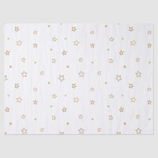 Papier Mousseline Motif étoilé mignon en blanc (Recto)