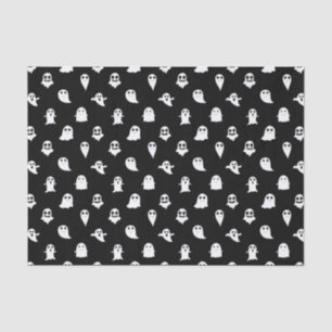 Papier Mousseline Motif fantôme Boo noir et blanc Halloween