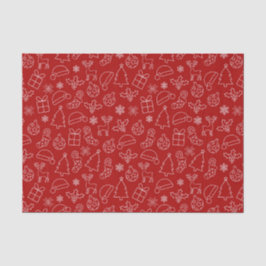 Papier Mousseline Motif festif de Noël hivernal rouge et blanc