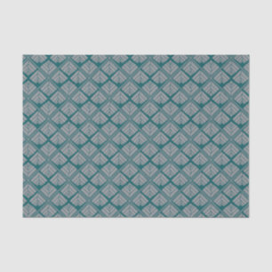 Papier Mousseline Motif feuille carré Turquoise neutre