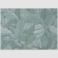 Motif feuille d'acanthe bleu sarcelle de William M