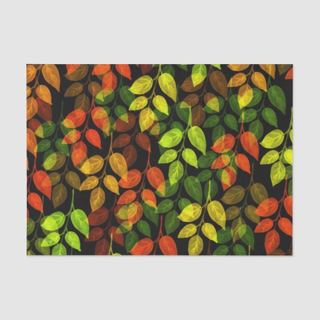 Papier Mousseline Motif feuille d'automne Abstrait (Recto)