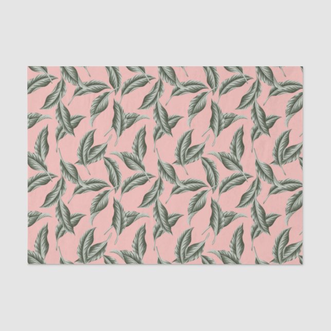 Papier Mousseline Motif Feuille du jardin tropical (Recto)