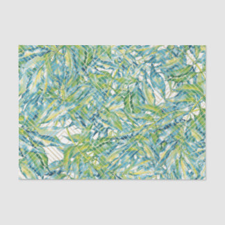 Papier Mousseline Motif Feuille verte 12