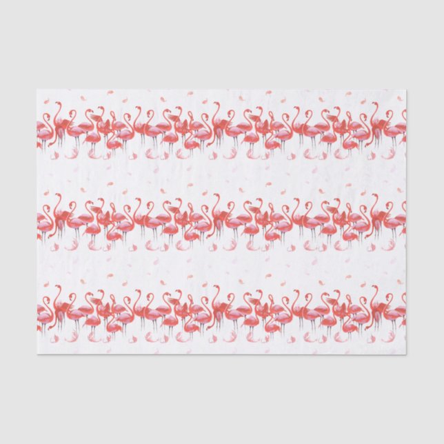 Papier Mousseline Motif Flamants roses rose amusant (Recto)