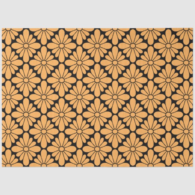 Papier Mousseline Motif Fleur Concho Marigold (Recto)
