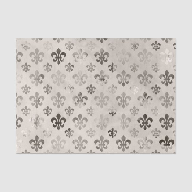 Papier Mousseline Motif Fleur De Lis Découpage déprimé (Recto)