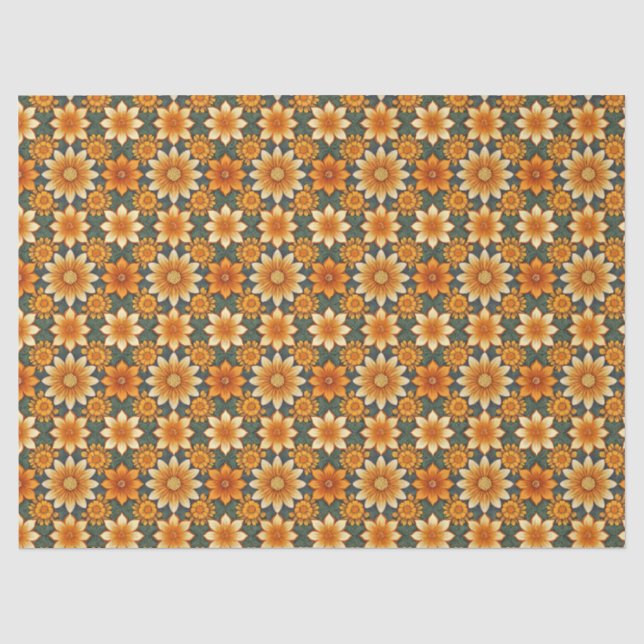 Papier Mousseline Motif Fleur Marigold sans joint (Recto)