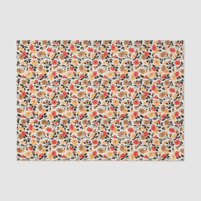 Papier Mousseline Motif Fleur MCM Moderne du milieu du siècle (Recto)