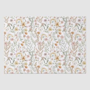 Papier Mousseline Motif Fleur sauvage aquarelle