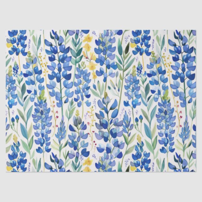 Papier Mousseline Motif Fleur sauvage du Texas Bluebonnet (Recto)