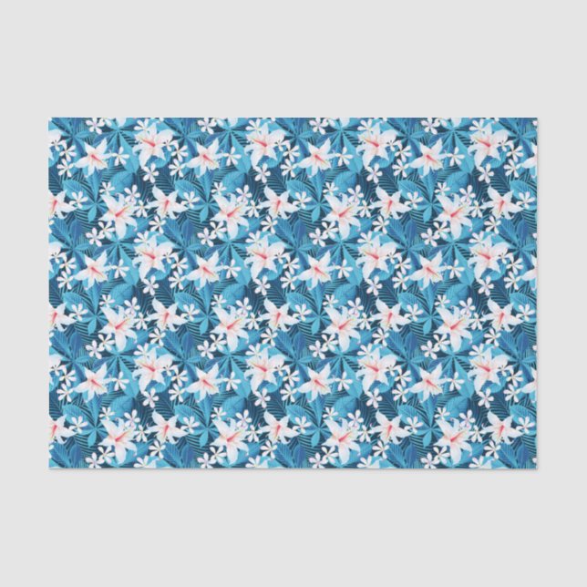Papier Mousseline Motif floral 2 de ketmie tropicale (Recto)