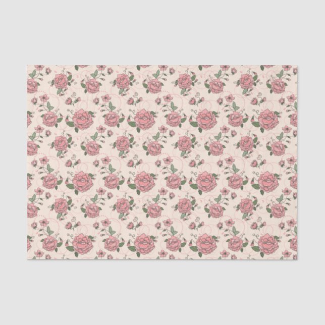 Papier Mousseline Motif floral 5 (Recto)