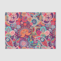 Motif floral au néon rose de Paisley