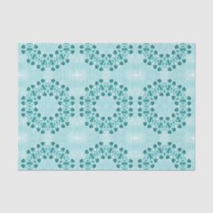 Papier Mousseline Motif floral, bleu Turquoise