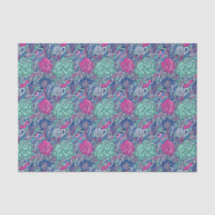 Papier Mousseline Motif floral coloré de griffonnage