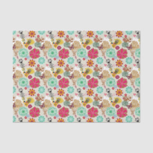Papier Mousseline Motif floral dans le rétro style