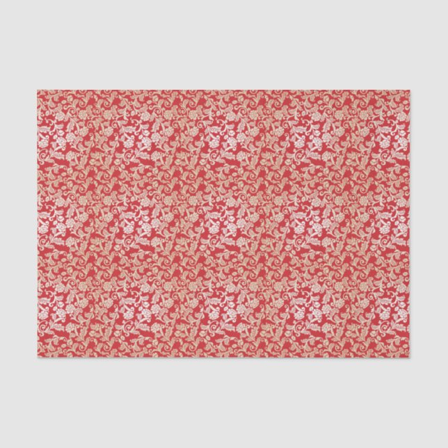 Papier Mousseline Motif floral d'arrière - plan de damassé (Recto)