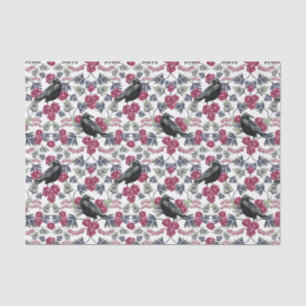Papier Mousseline Motif floral de corneille, de défenseur de la
