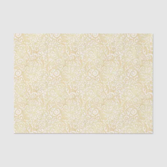 Papier Mousseline Motif floral de feuille d'or (Recto)