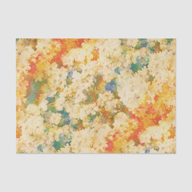 Papier Mousseline Motif floral de fleurs (Recto)