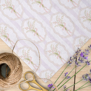 Papier Mousseline Motif floral de muguet à l'aquarelle