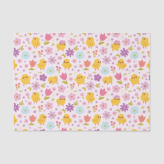 Papier Mousseline Motif floral de ressort de poussins de bébé