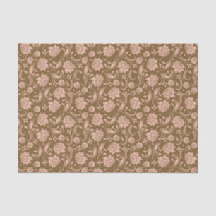 Papier Mousseline Motif floral de rose et de brun