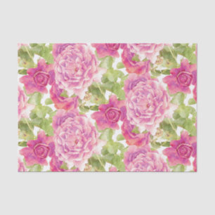Papier Mousseline Motif floral de roses roses élégants