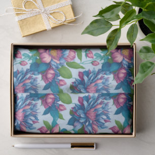 Papier Mousseline Motif floral : fascination des dahlias