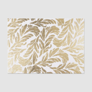 Papier Mousseline Motif floral moderne de damassé d'or élégant de