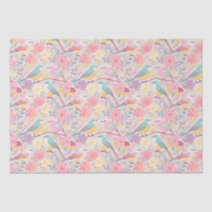 Papier Mousseline Motif floral Pastel ressort 02