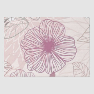 Papier Mousseline motif floral pourpre
