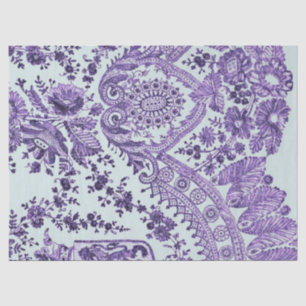Papier Mousseline Motif floral pourpre de dentelle