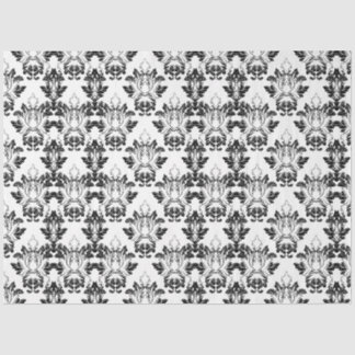 Papier Mousseline Motif Floral victorien sans couture noir blanc