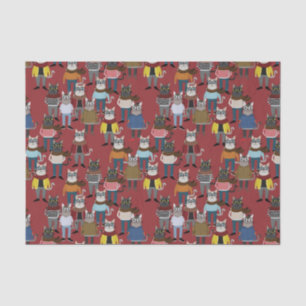 Papier Mousseline Motif frais de chat de hippie