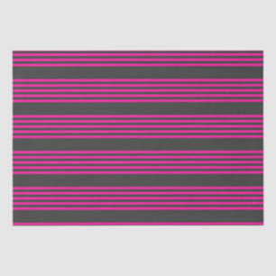 Papier Mousseline Motif Fuchsia et charbon de bois cinq bandes