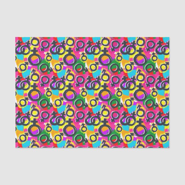 Papier Mousseline Motif Gay pride de Neon (Recto)