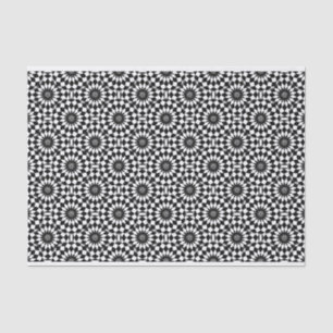 Papier Mousseline Motif géométrique blanc noir chic d'illusion