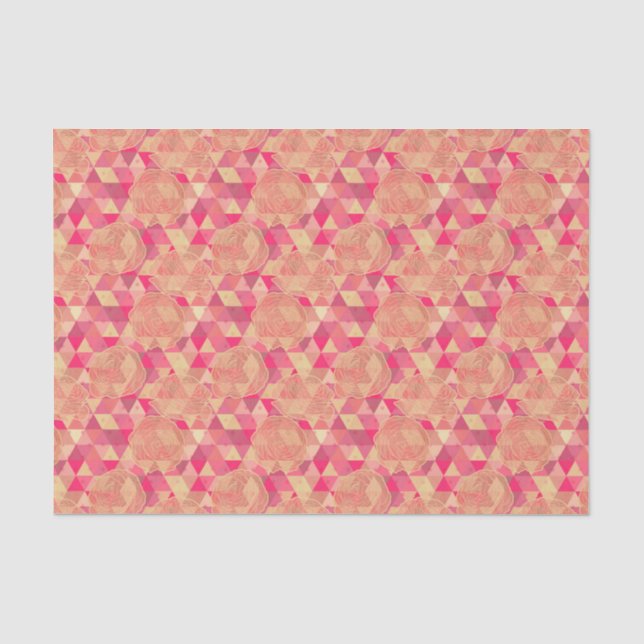 Papier Mousseline Motif géométrique de fleur (Recto)