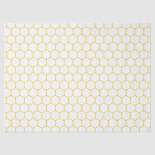 Papier Mousseline Motif géométrique de nid d'abeille classe blanc et