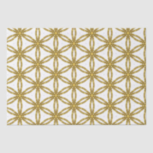 Papier Mousseline Motif géométrique élégant or et blanc 