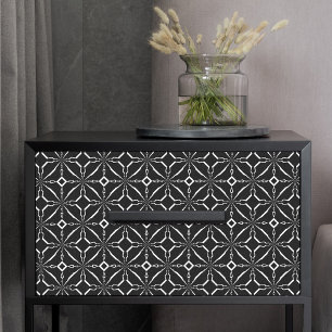 Papier Mousseline Motif géométrique minimaliste noir et blanc