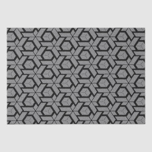Papier Mousseline Motif géométrique pointillé noir et blanc