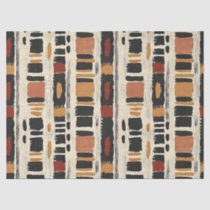Papier Mousseline Motif géométrique rustique en boue de Mali (1)