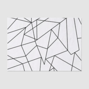Papier Mousseline Motif géométrique simple moderne noir et blanc