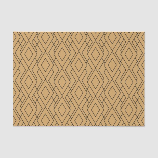 Papier Mousseline Motif Gold et Black Art Déco (Recto)