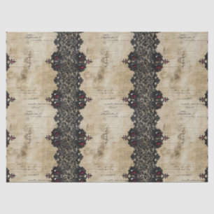 Papier Mousseline Motif gothique en dentelle rubis victorien (4)